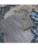 Grey sequence  suit with pleated pant n organza ruffle dupatta
